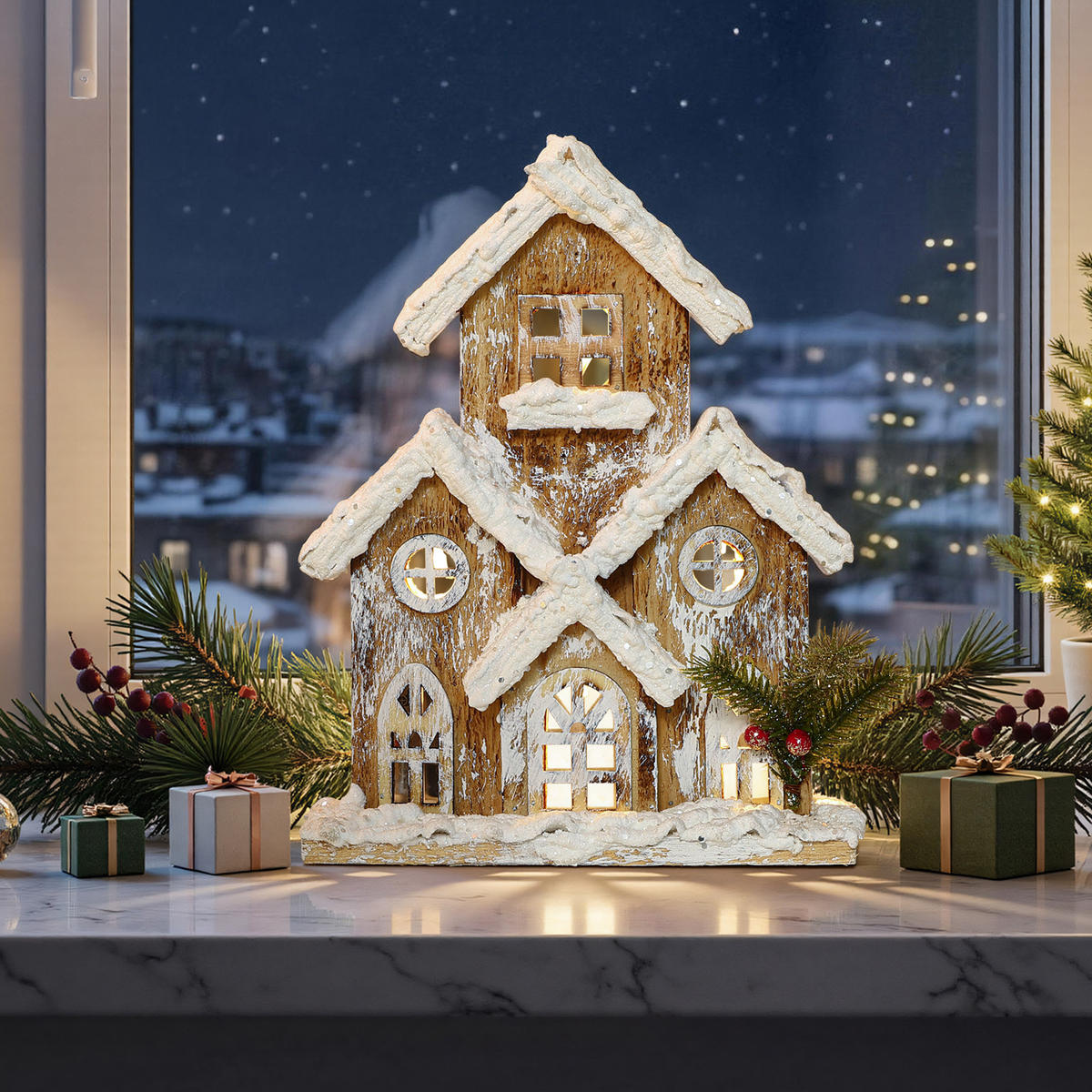 WEIHNACHTSHAUS HTHD0251 - Braun, Holz (7/27/21cm) - Hometopia