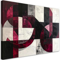 LEINWANDBILD 3D und geometrisch 120x80cm - Rot, Textil (120/80cm) - Feeby