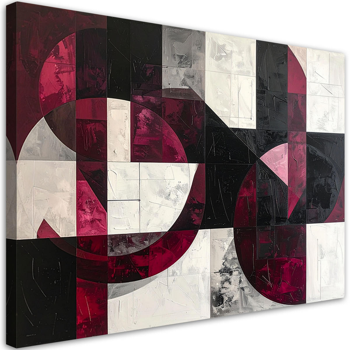 LEINWANDBILD 3D und geometrisch 120x80cm - Rot, Textil (120/80cm) - Feeby