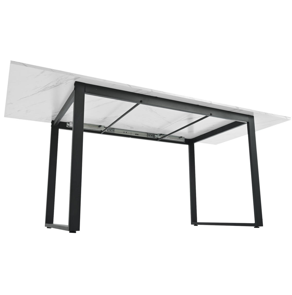 JÍDELNÍ stůl 140/180/80/75 cm bílý z MDF a kovu s rozkládací deskou - bílá, kompozitní dřevo (180/80/75cm) - OKWISH