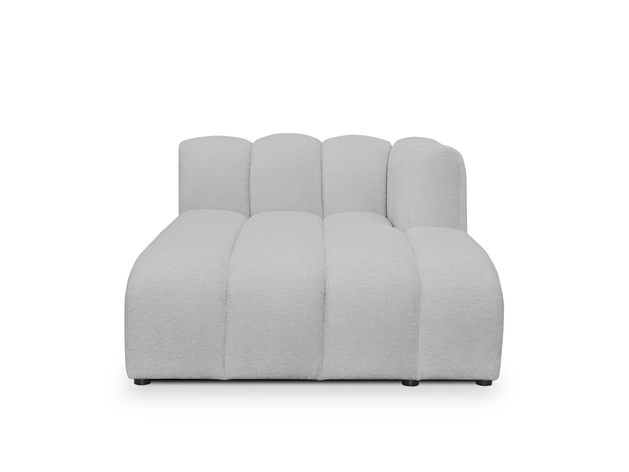 SOFAELEMENT Rechts Chenille Stoff Grau - Hellgrau/Schwarz, Holzwerkstoff/Kunststoff (179/70/113cm) - Makamii