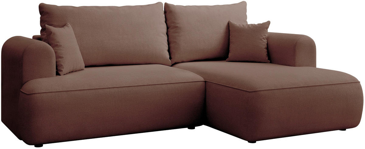ECKSOFA Ovo Mini Kupfer rechts - Schwarz/Kupferfarben, Kunststoff/Textil (156/238cm) - Selsey