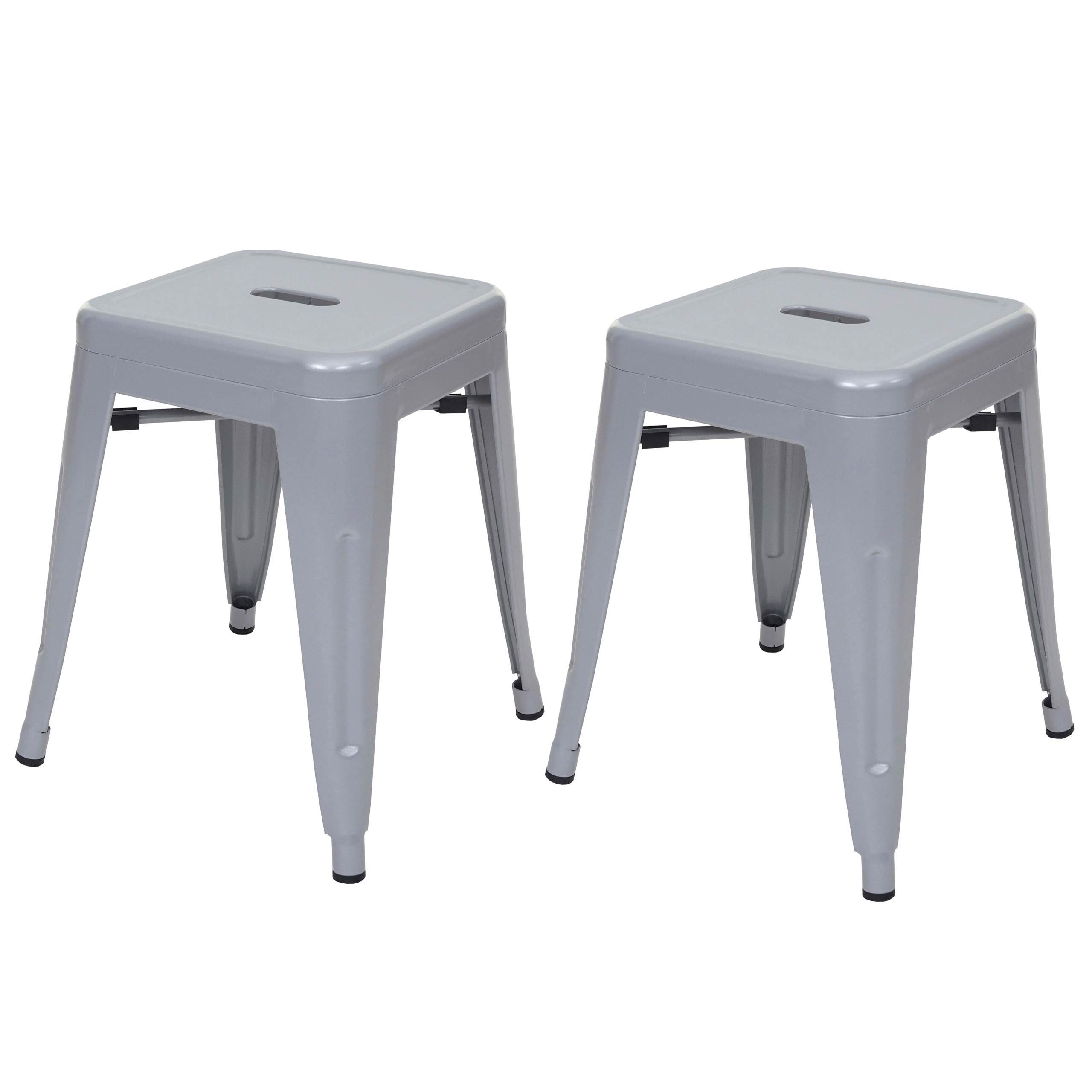 HOCKER Grau 2er-Set - Grau, Metall (39/46/39cm) - MCW