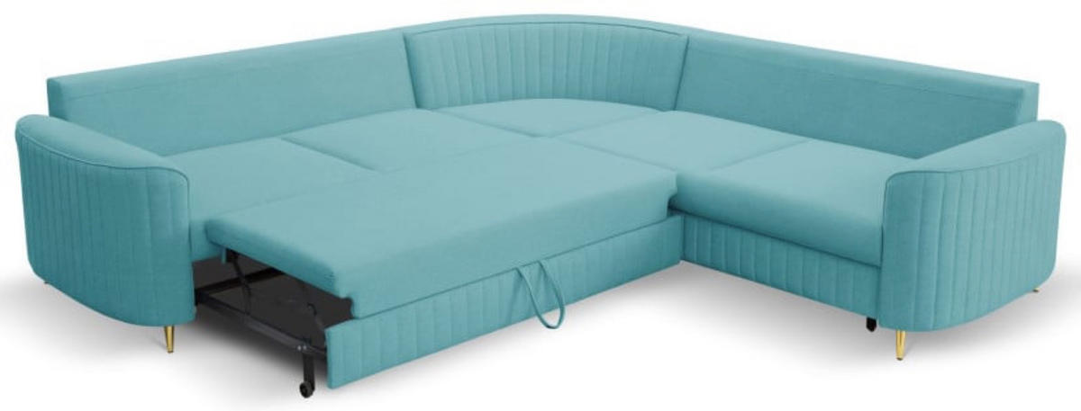 ECKSOFA Türkis LOREN Mit Schlaffunktion Und Bettkasten - Türkis, Textil (251/251cm) - Sepro Meble