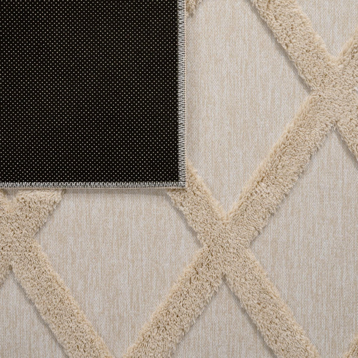 FLACHWEBETEPPICH Skandinavisch Dunkelcreme Beige 80 x 150 cm - Creme, Kunststoff (80/150cm) - TT Home