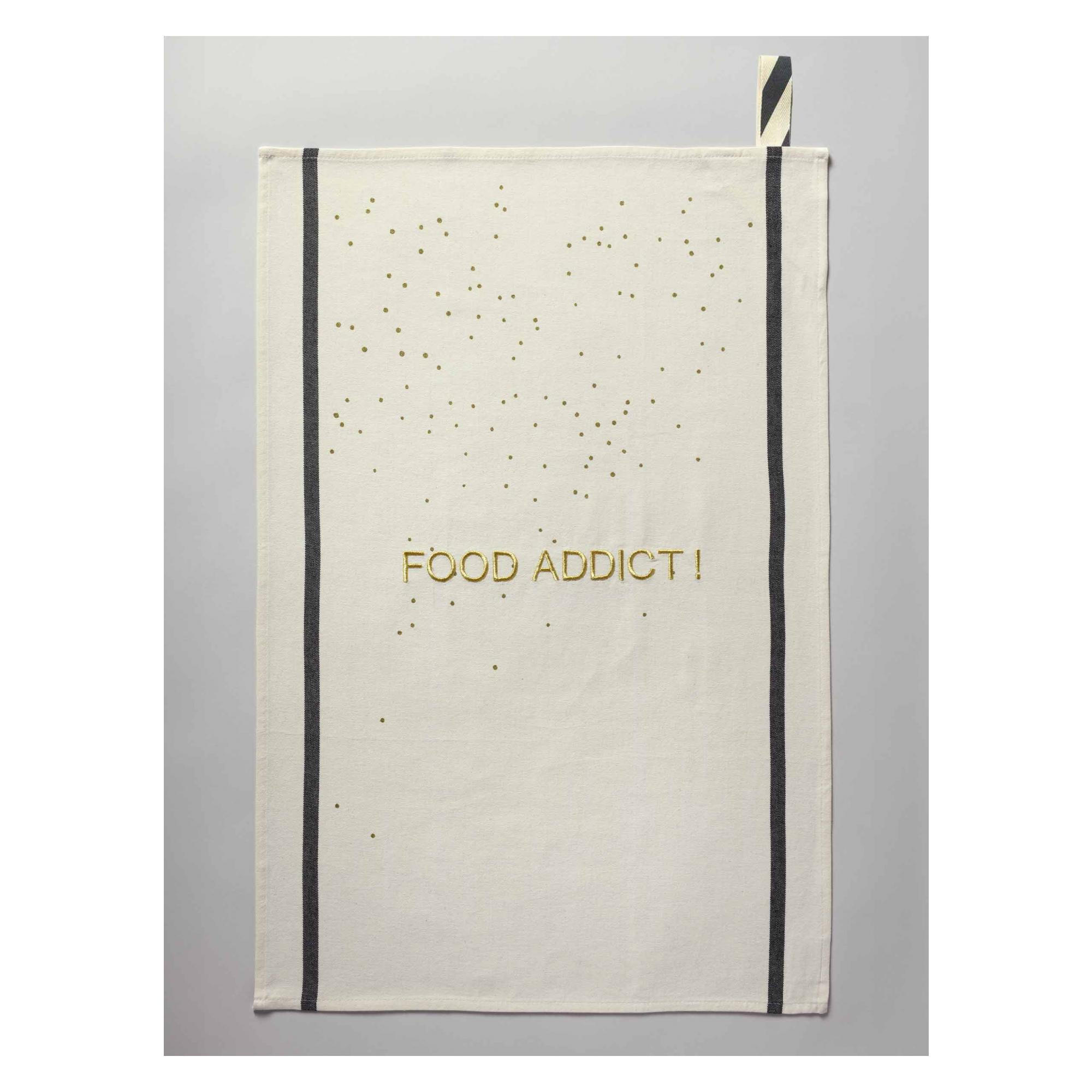 GESCHIRRTUCH Food Addict ekrü 50 x 70 cm - Weiß, Textil (70/50cm)