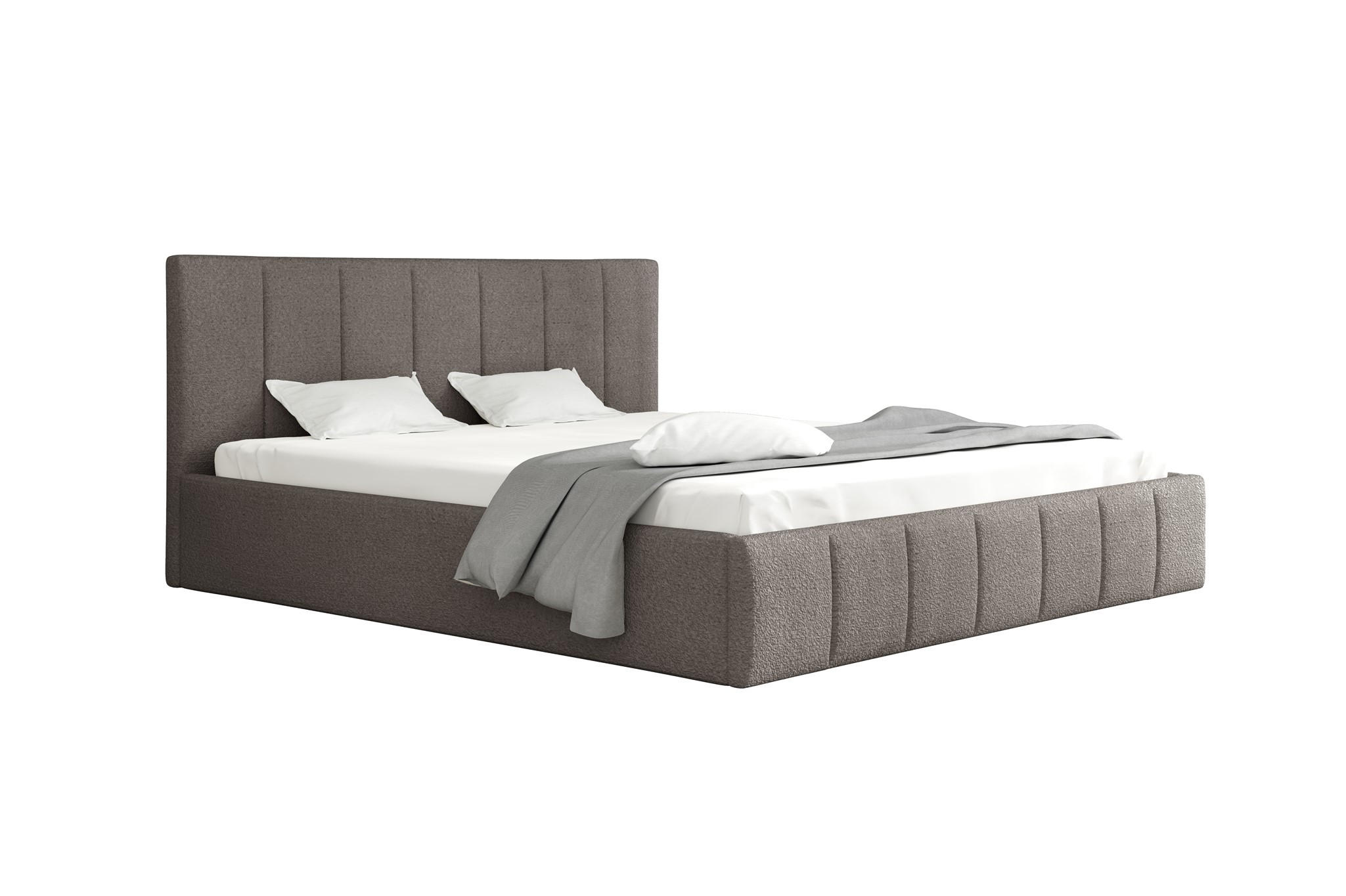 POLSTERBETT Detroit Komplettset - Dunkelgrau, Holzwerkstoff/Textil (120/200cm) - Fun Möbel