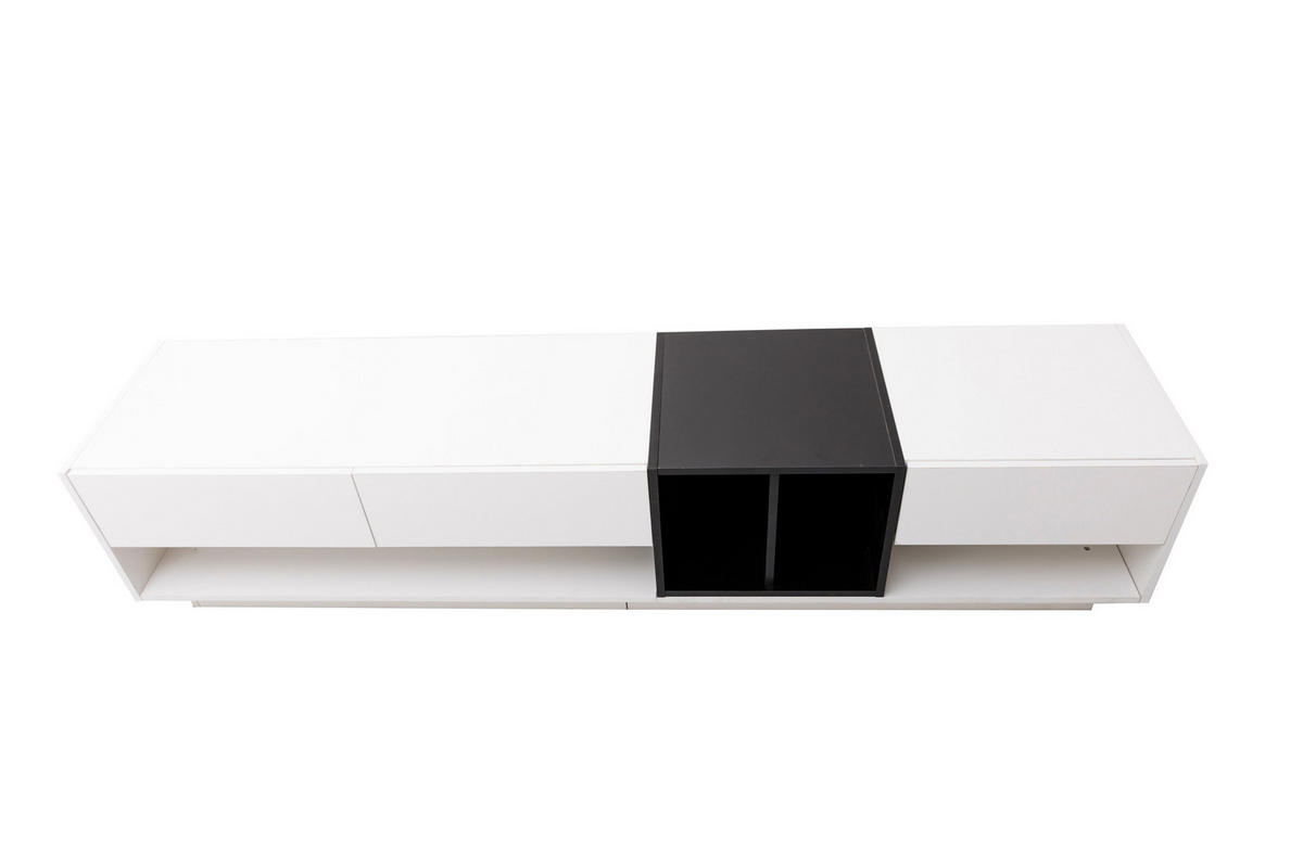 TV-ELEMENT mit 3 Schubladen 190 x 40 x 42 cm Hochglanz Weiß/Schwarz - Weiß, Holzwerkstoff (40/34/190cm) - Beauniv