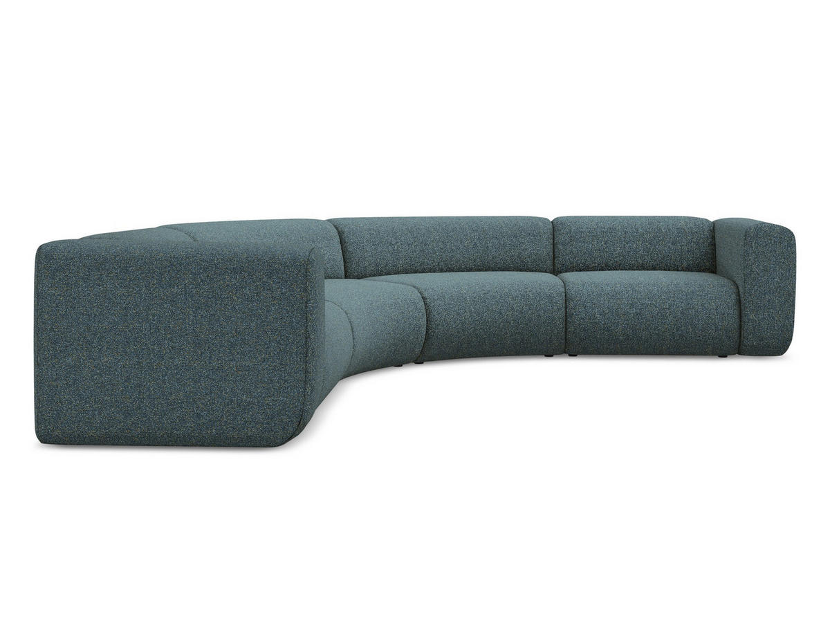 ECKSOFA Strukturstoff Stoff Blau - Blau/Blaugrau, Kunststoff/Textil (318/318cm) - Makamii
