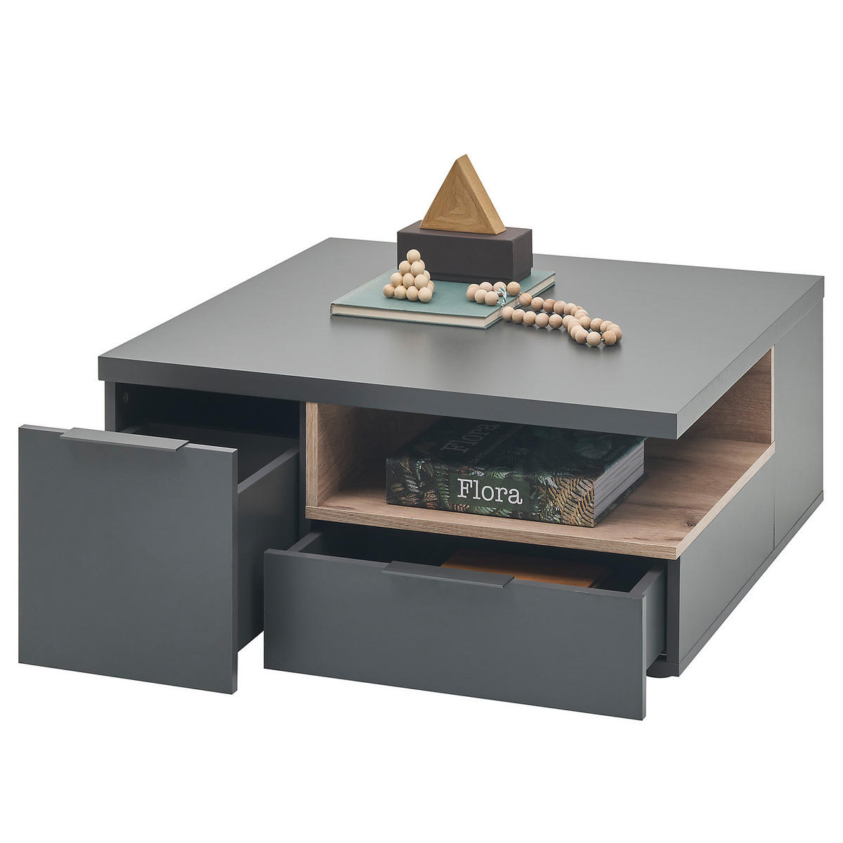 COUCHTISCH - Dunkelgrau - Dunkelgrau, Holzwerkstoff (80/80/35cm) - home24