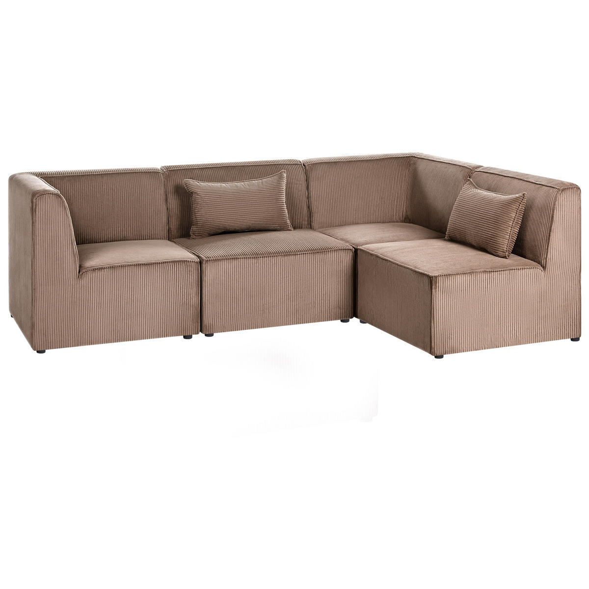 COLȚAR modul cu 4 locuri pe partea stângă bej nisipiu reps reiat Lemvig - bej/nisipiu, material textil (250/166cm) - Beliani