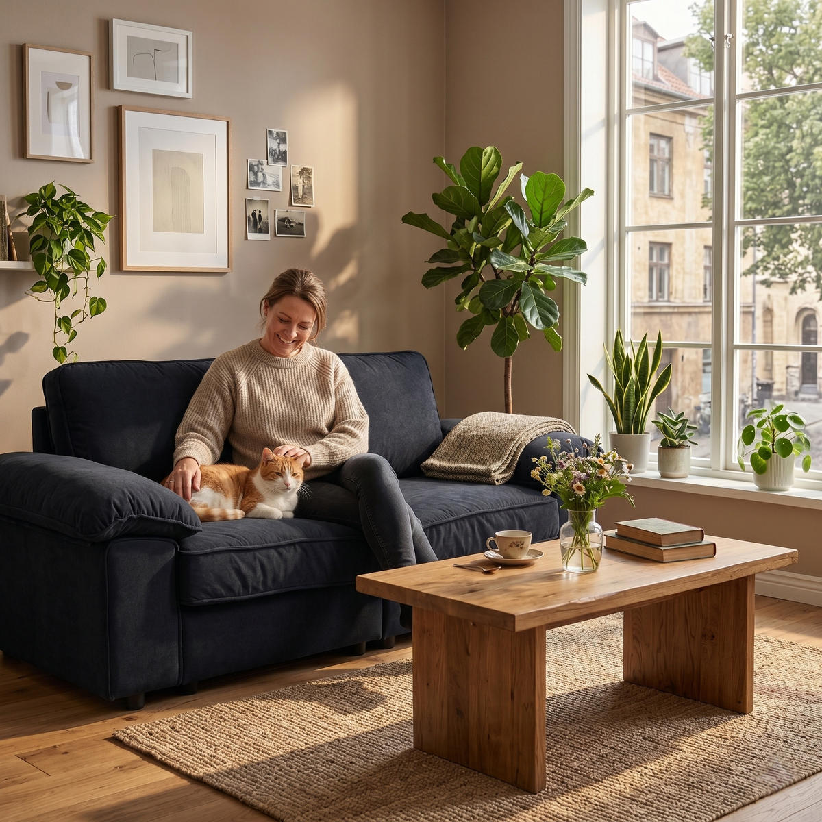 2-SITZER SOFA Samt Schwarz mit Stauraum - Schwarz, Holzwerkstoff/Kunststoff (201/89/91cm) - WISHDOR