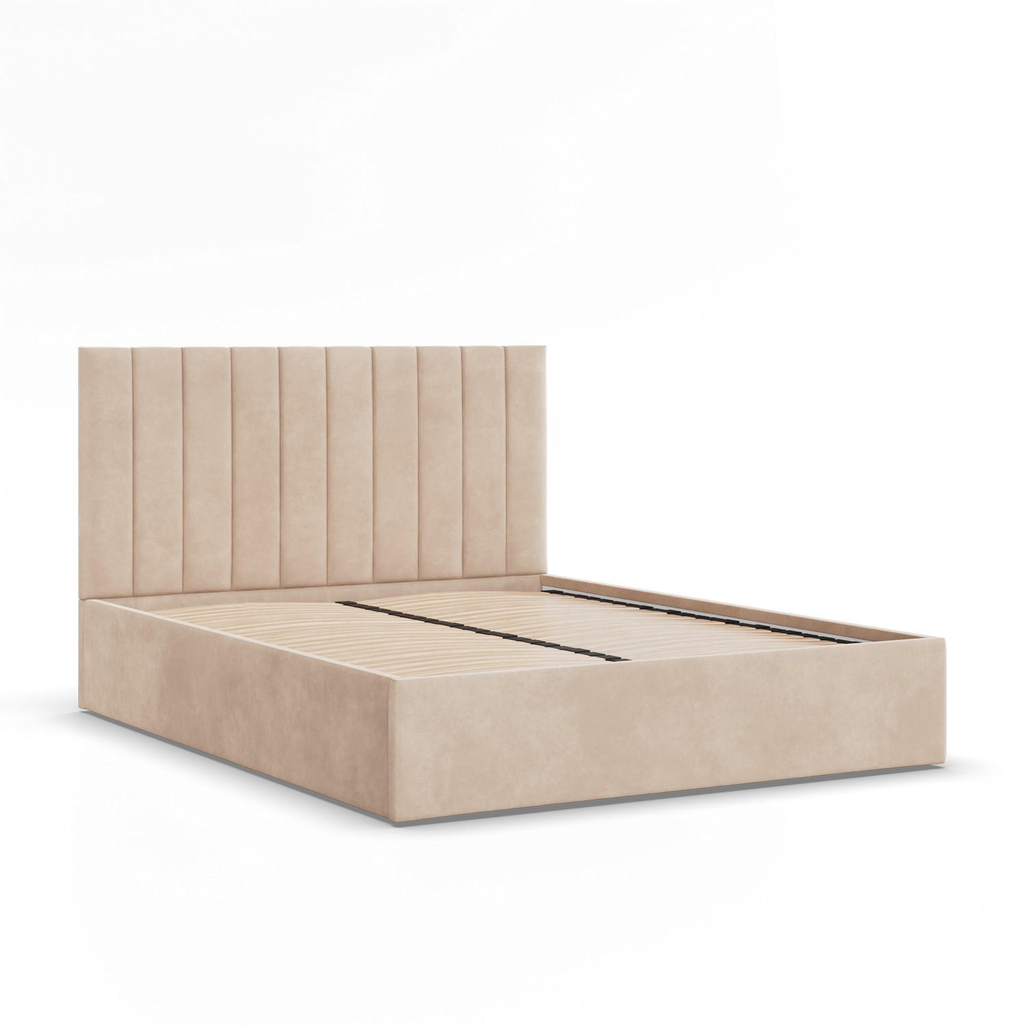 POLSTERBETT MIT KOPFTEIL 160x200 ohne Bettkasten POLLA, Beige - Creme, Textil (160/200cm) - Mebligo