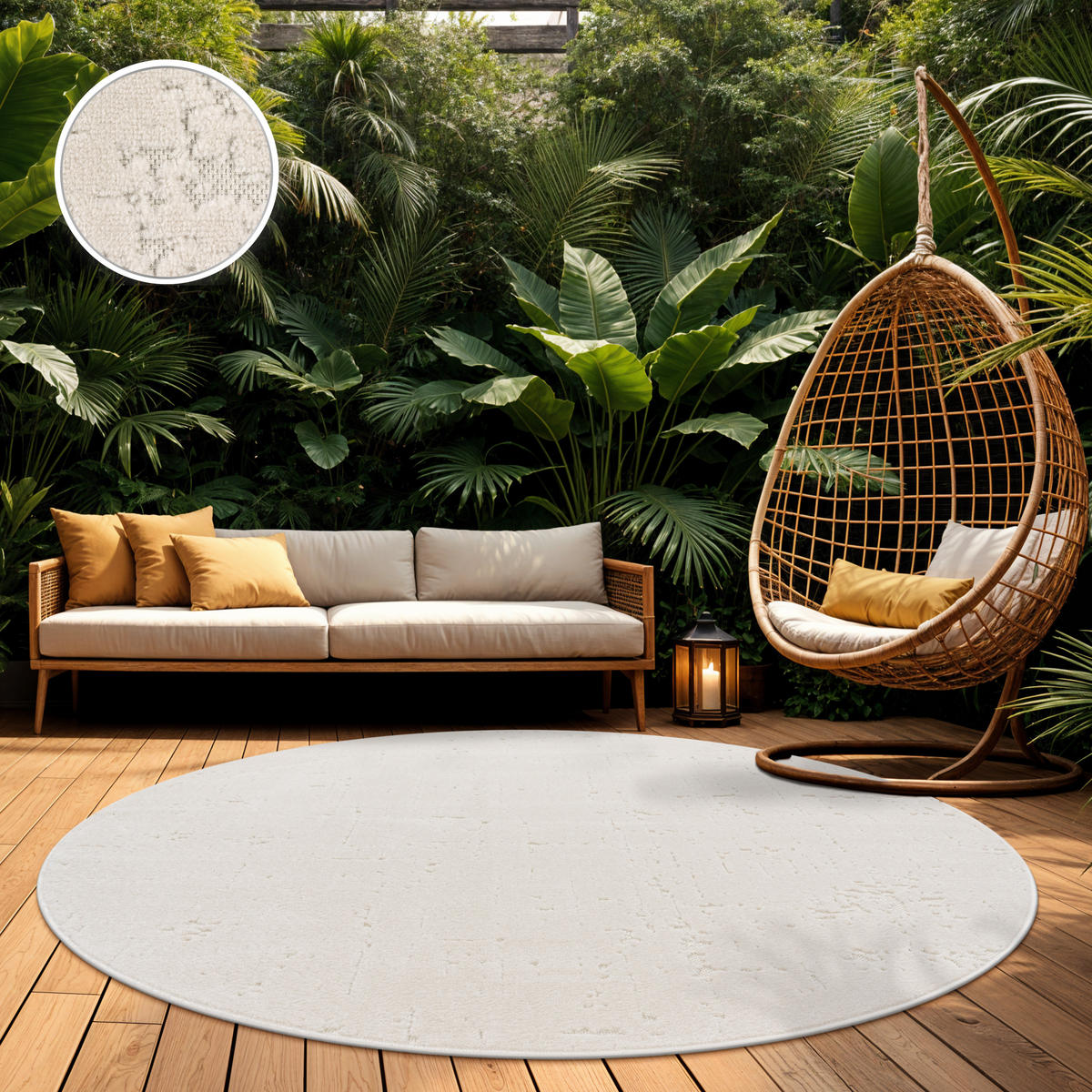 OUTDOORTEPPICH 200/200 cm Cotton 241 - Creme, Textil (200/200cm) - Paco Home