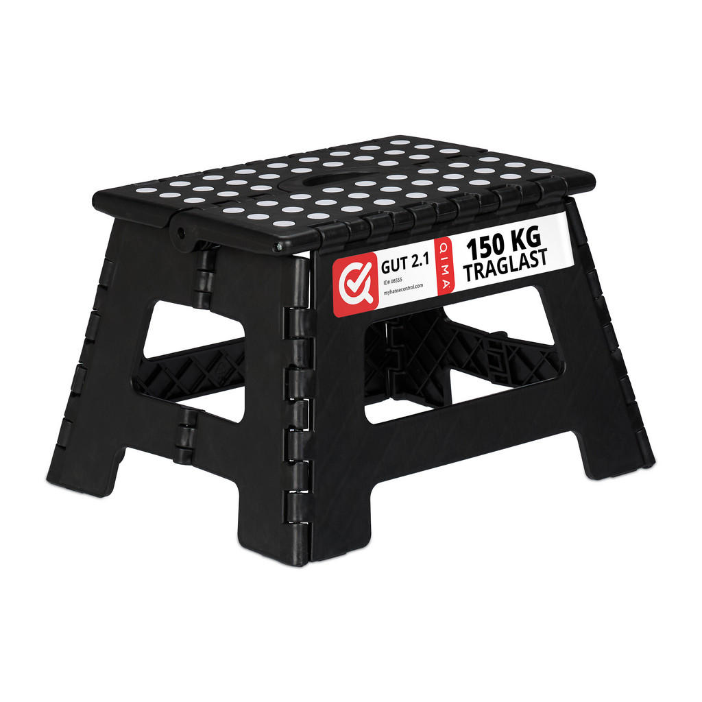 TABURET Negru pliabil plastic 150 kg