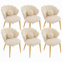 STUHL-SET 6 Stück Muschel-Design, DE-42124, Beige - Beige, Holzwerkstoff (62.5/83/60cm) - ComfortXL