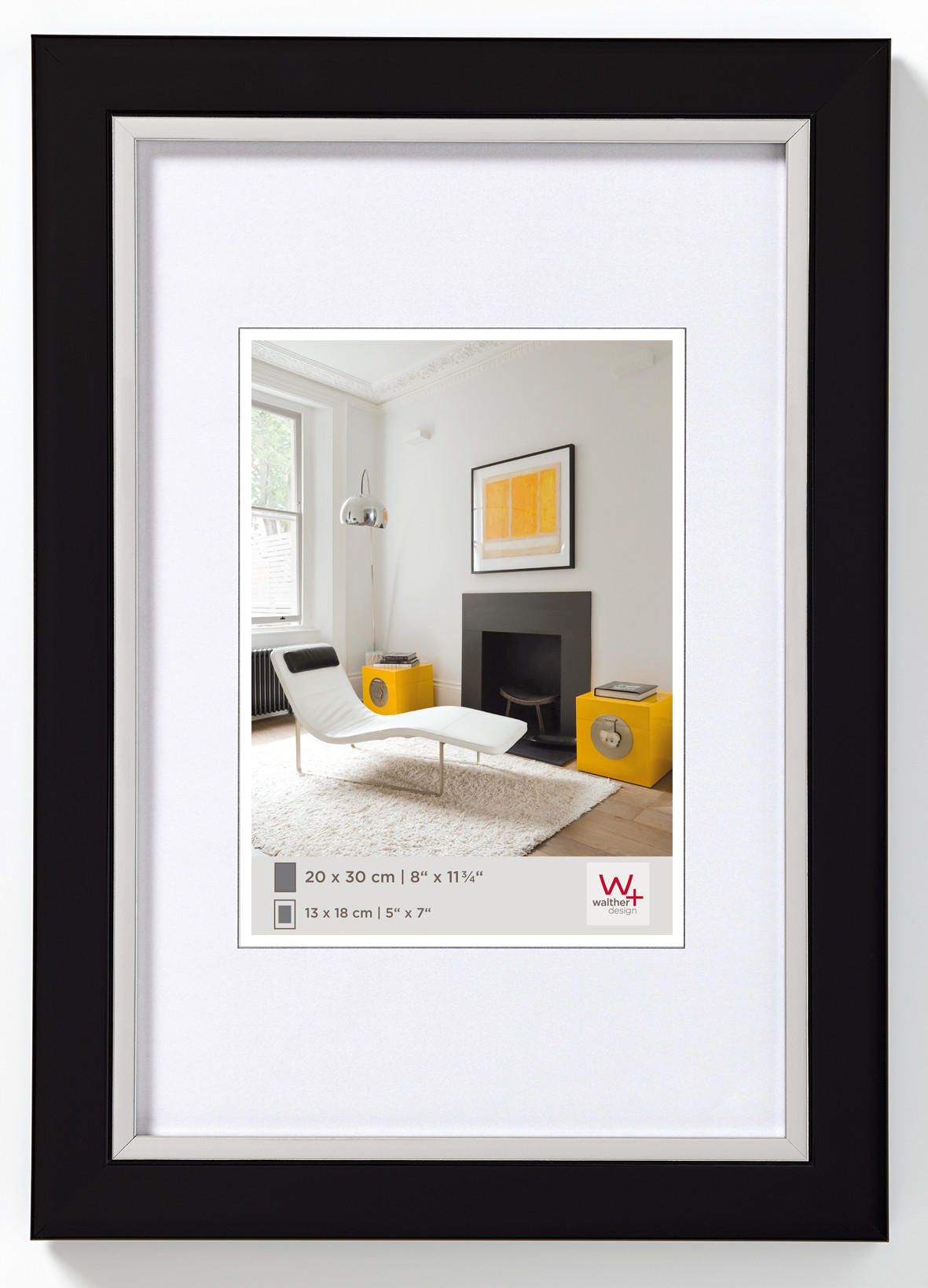 BILDERRAHMEN Metro Designrahmen 010X015 cm SCHWARZ - Schwarz, Kunststoff (15/20/1.6cm) - walther design