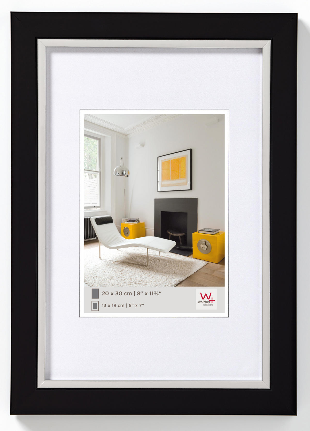 BILDERRAHMEN Metro Designrahmen 010X015 cm SCHWARZ - Schwarz, Kunststoff (15/20/1.6cm) - walther design