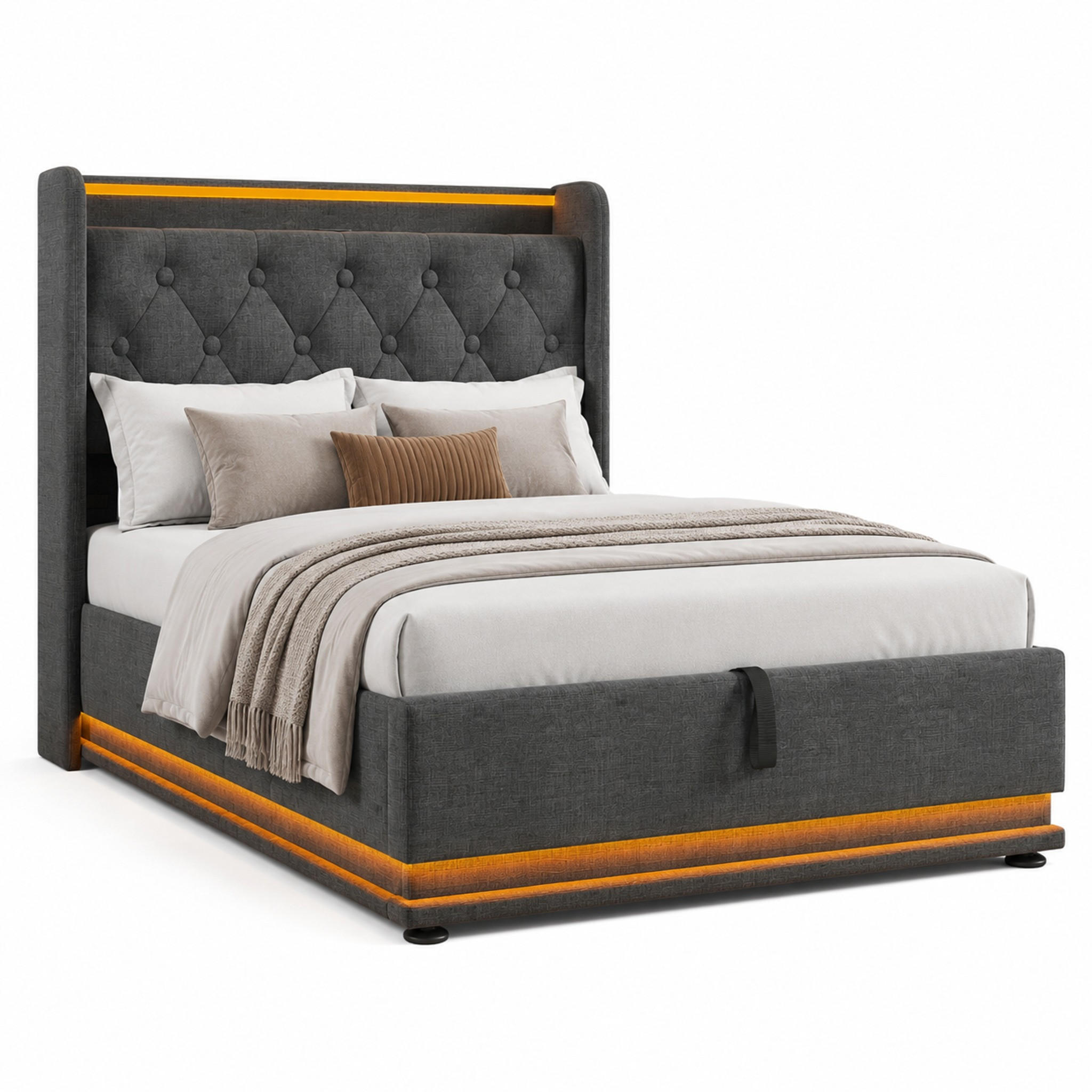 Meubliv Bett Grau 90x200 cm