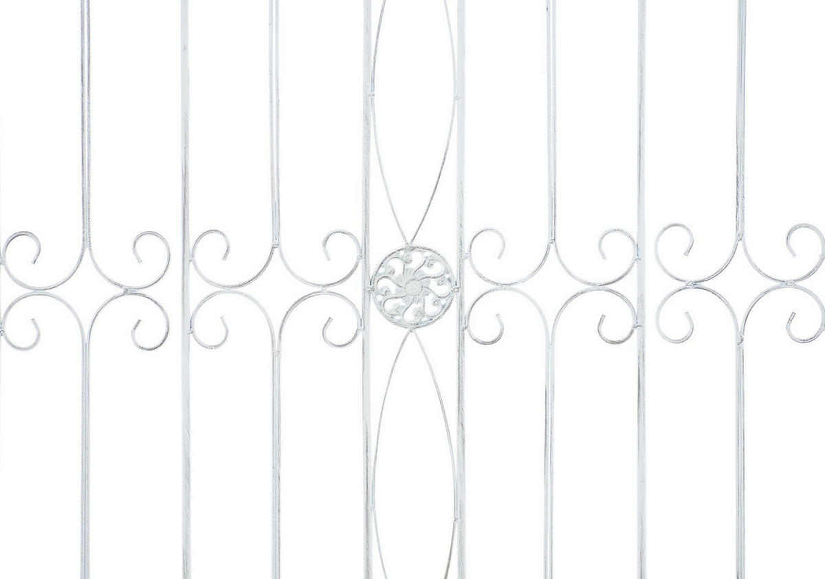 GARTENZAUN Linus Antik 124x1x116cm Metall Antik-Weiß Steckzaun - Weiß, Metall (124/116cm) - DELUKE