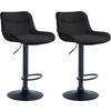 BARHOCKER 2er Set Stoff schwarz - Schwarz, Textil/Metall (49/85/51cm) - CLP