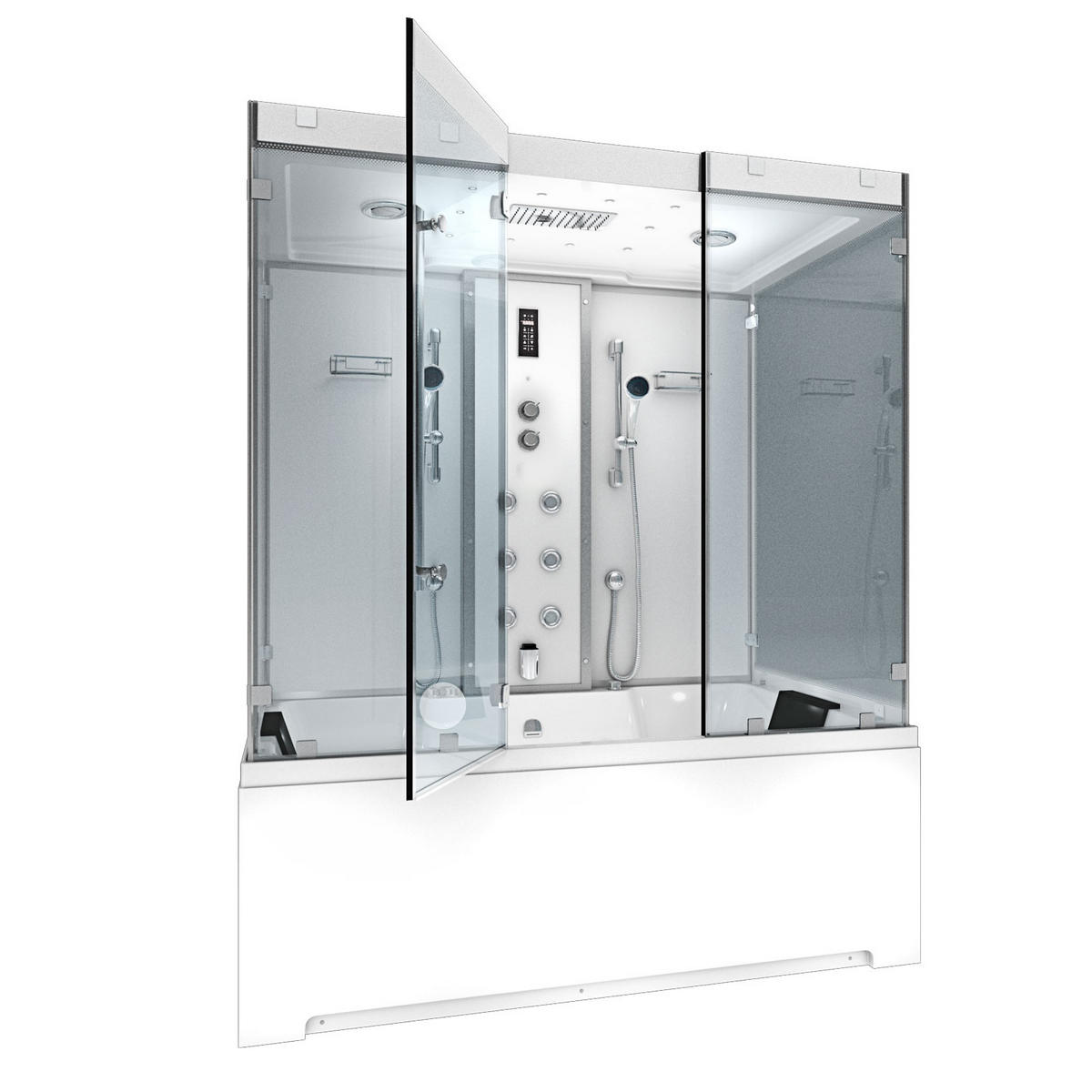 DAMPFDUSCHE Whirlpool K80-WS-EH-A-SC - Weiß, Glas/Kunststoff (100/180/228cm) - AcquaVapore by Sandra Jentho