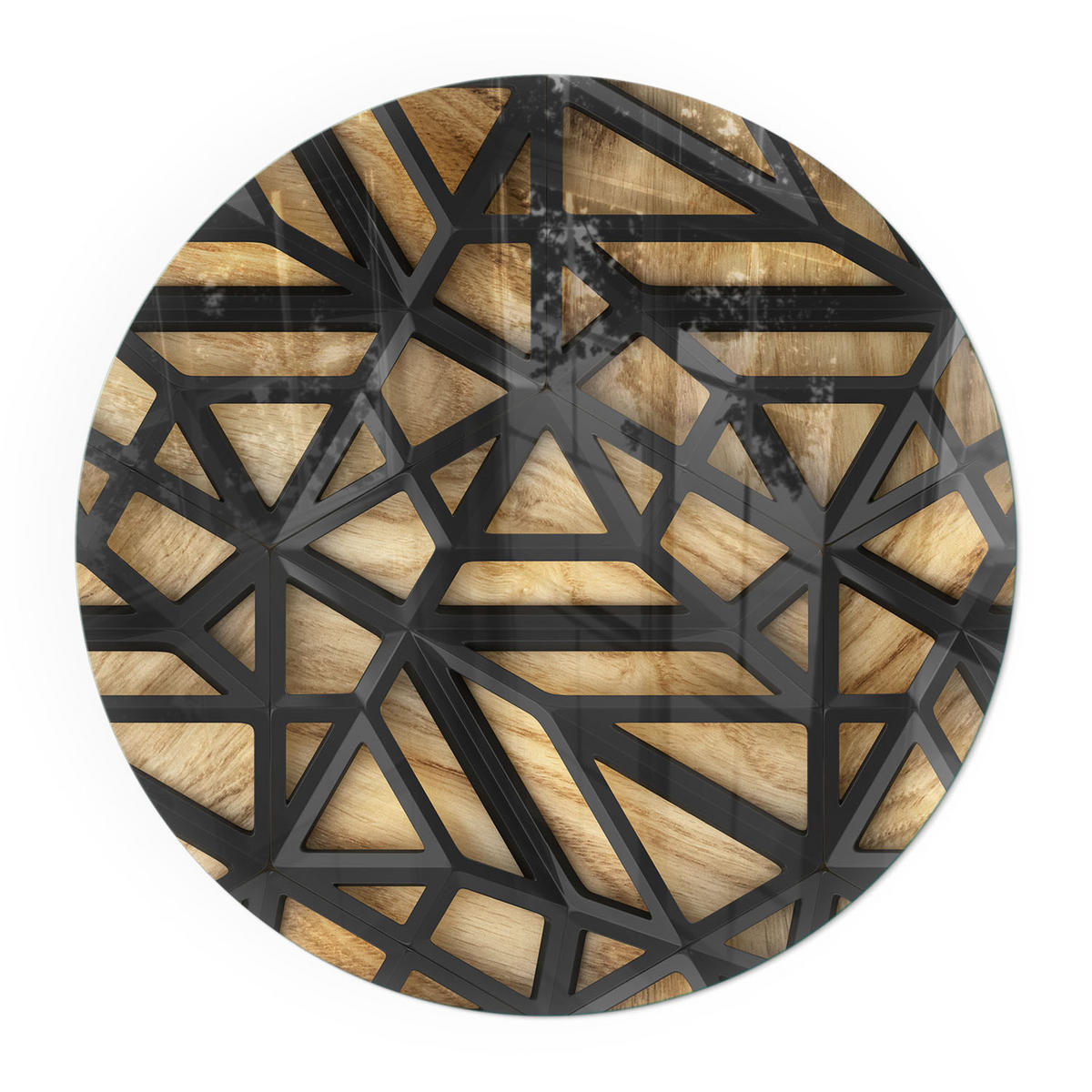 GLASPLATTE für Kamin Ø 90 cm - Braun, Glas (90/90/0.4cm) - TULUP