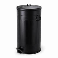 SMETNJAK Črna pedalni Soft Close 40 l - črna, kovina/umetna masa (35/67/35cm) - Relaxdays