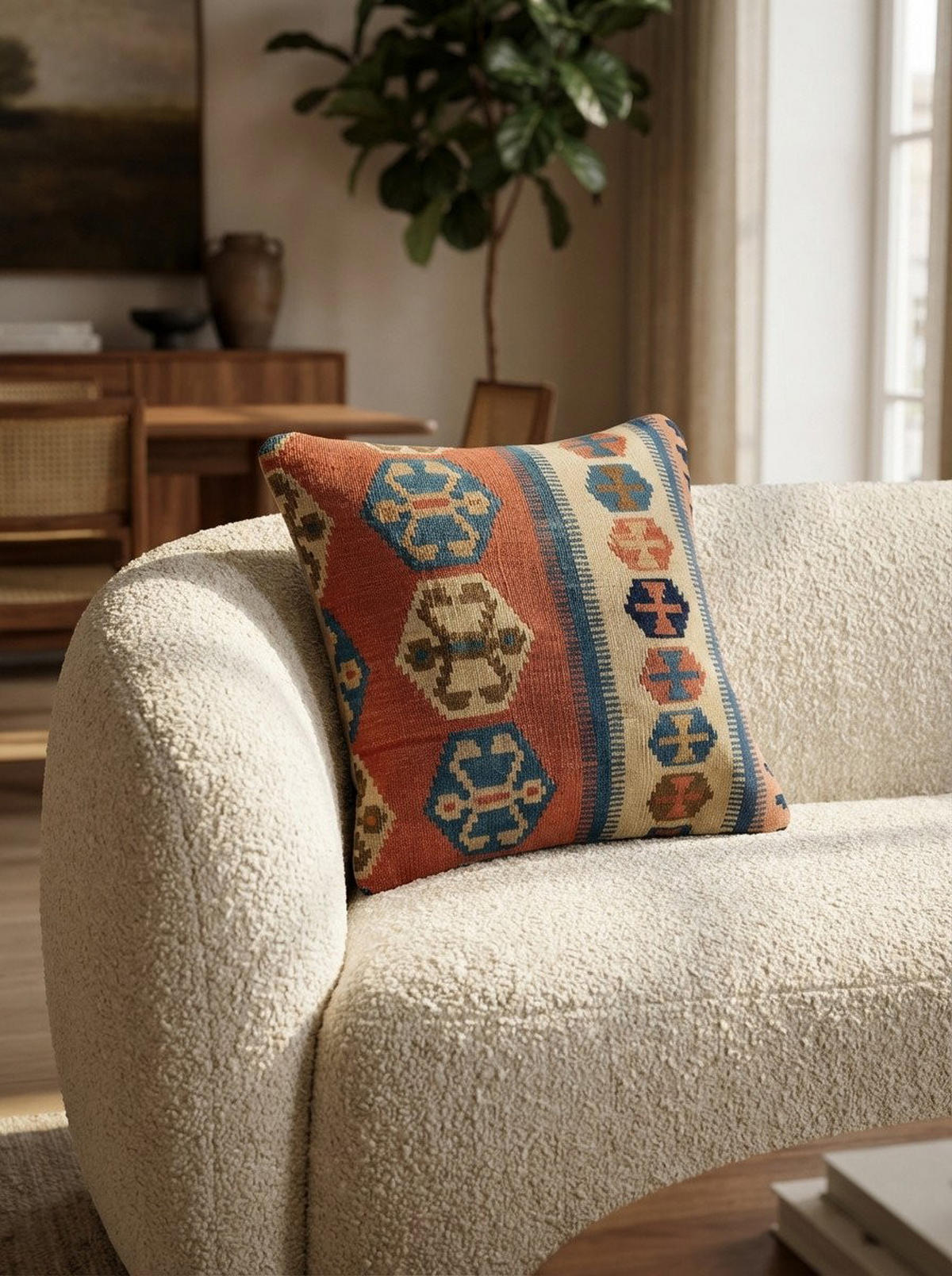 KELIM-KISSEN Mehrfarbig 50/50 cm Schurwolle - Multicolor, Textil (50/50cm) - Looma