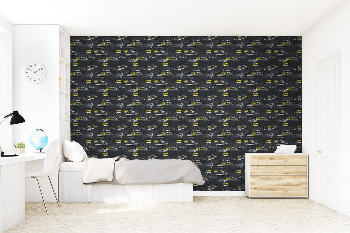 TAPETE Rennwagen 50 x 900 cm - Schwarz, Papier (50/0.1cm) - Sanders & Sanders