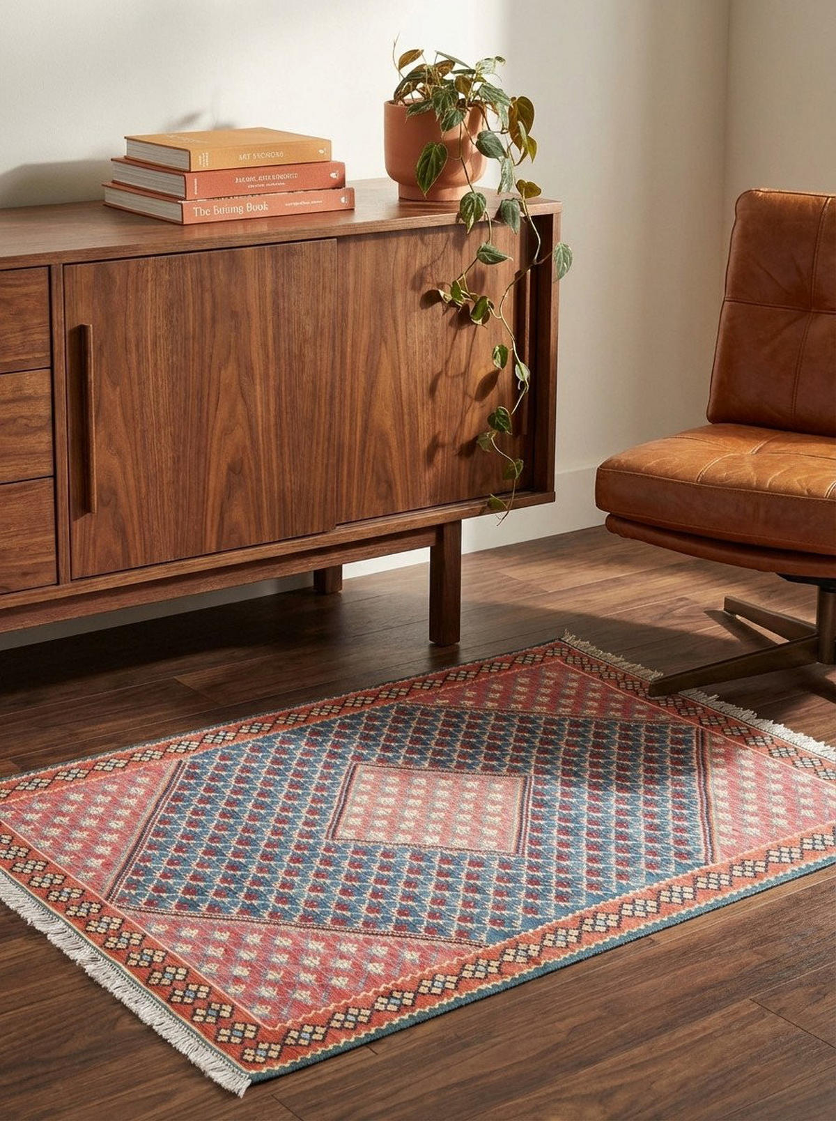 HANDWEBTEPPICH Kelim Senneh Blau 149/107 cm Schurwolle - Blau, Textil (107/149cm) - Looma