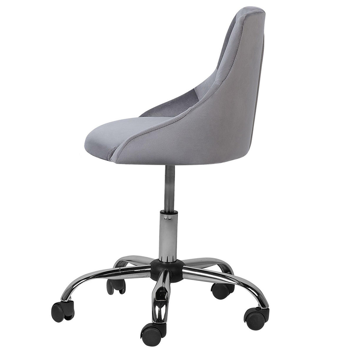 SNURRBAR KONTORSSTOL polyester grå Parrish - Grå, Textil/Metall (60/75/60cm) - Beliani
