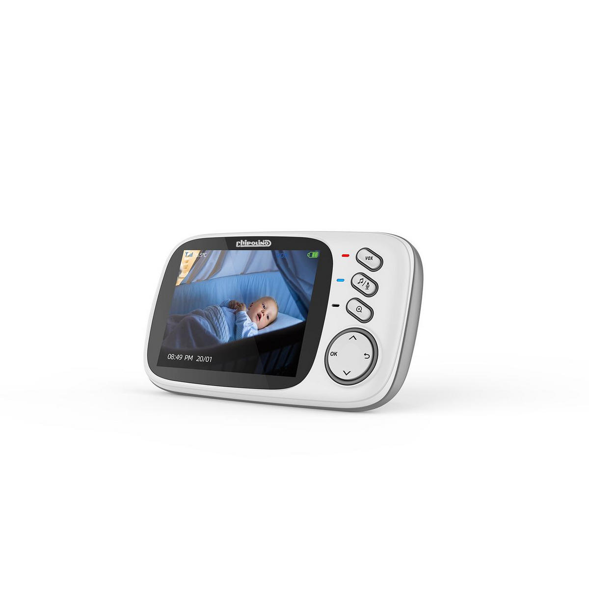 BABYPHONE Polaris+ Kamera 3,2" weiß IPS LCD Display Temperatursensor Alarm - Weiß, Kunststoff - Chipolino