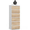 KOMMODE CL6, Weiß-Sonoma, 40x35x109 cm - Weiß/Sonoma Eiche, Holz (40/109/35cm) - Milordbikes