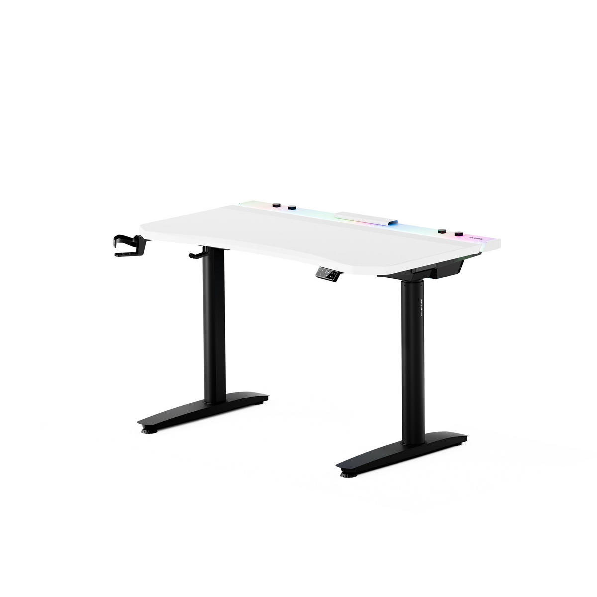 ELEKTRISCH verstellbarer Gaming-Schreibtisch X-Forge 120 x 70 cm - Schwarz/Weiß, Metall (70/160/73cm) - Diablo Chairs
