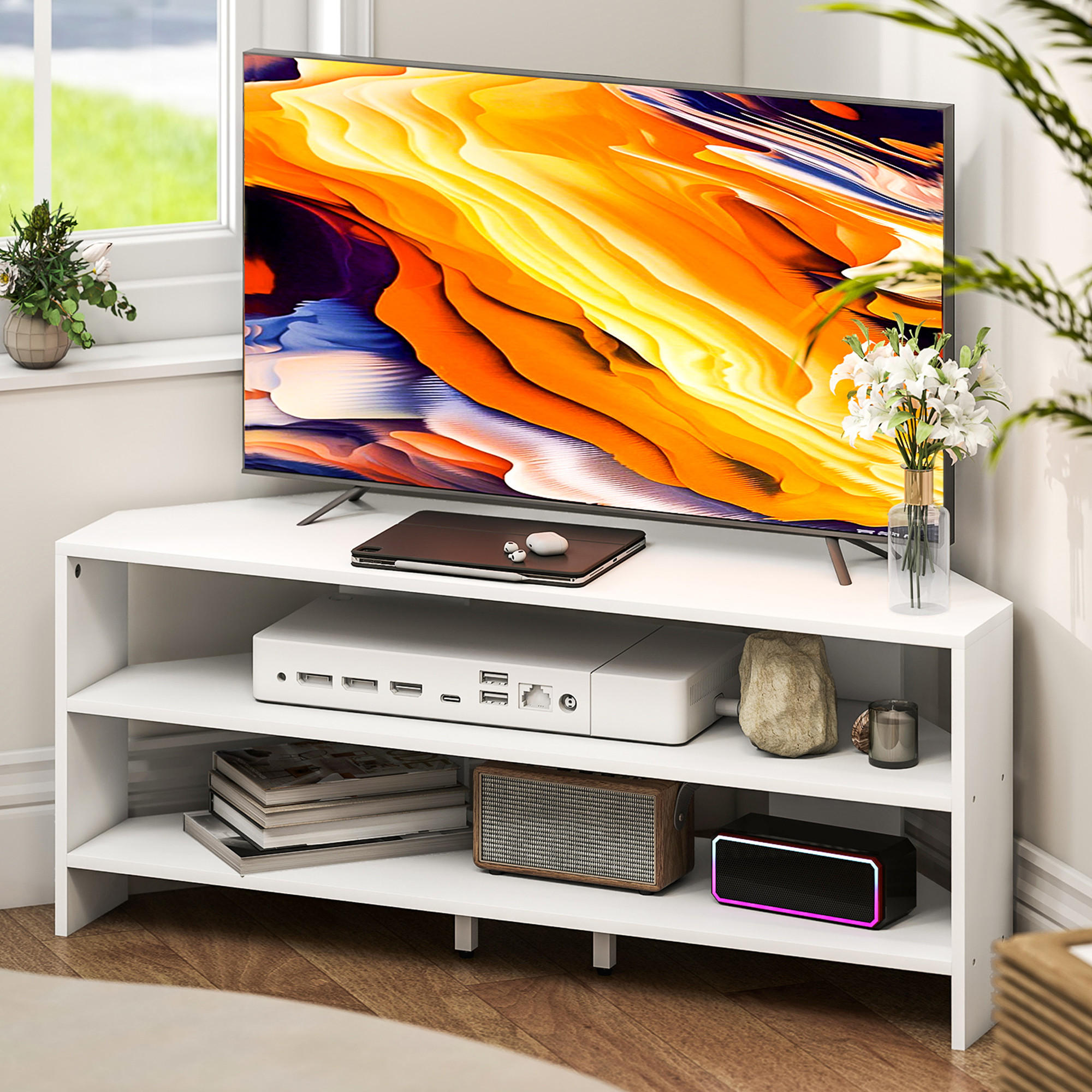 TV-MÖBEL Weiß 1 Stück - Weiß, Holzwerkstoff (110/45/36cm) - GiPP