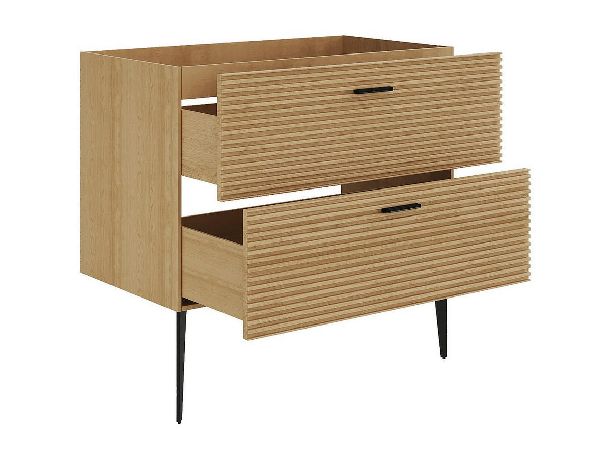WASCHBECKENUNTERSCHRANK - 80 cm x 46 cm - holz - naturfarben hell Sarone - Naturfarben, Holz (80/55/46cm) - Vente-Unique