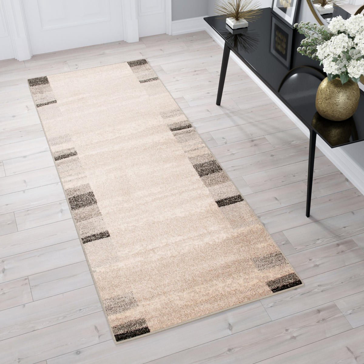 LÄUFER SARI Sandfarben 100/900 cm - Sandfarben, Textil (100/900cm) - Tapiso