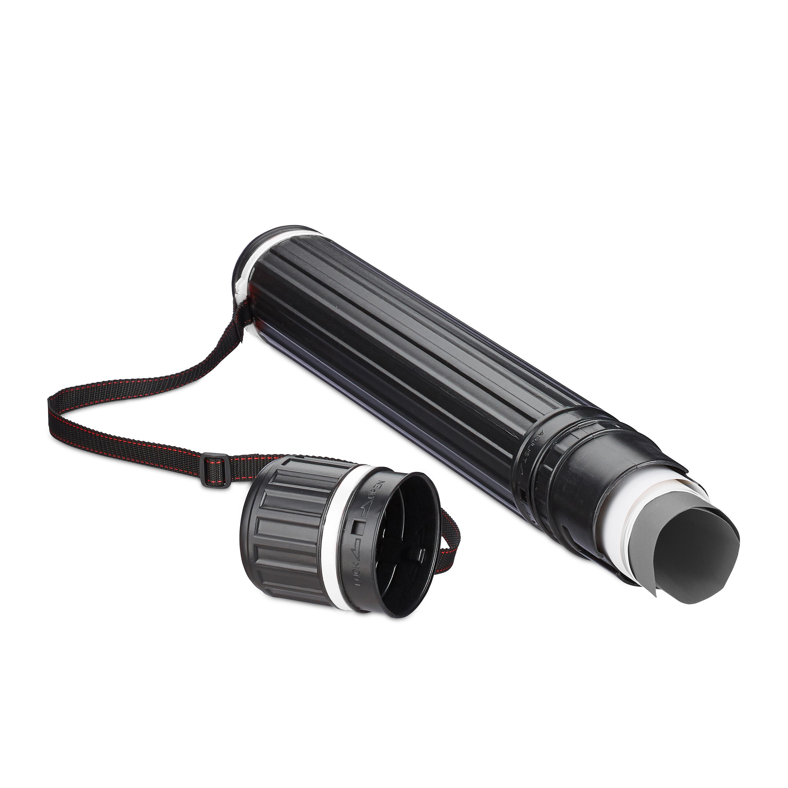 POSTERROLLE - Schwarz, Kunststoff (8/107/8cm) - Relaxdays