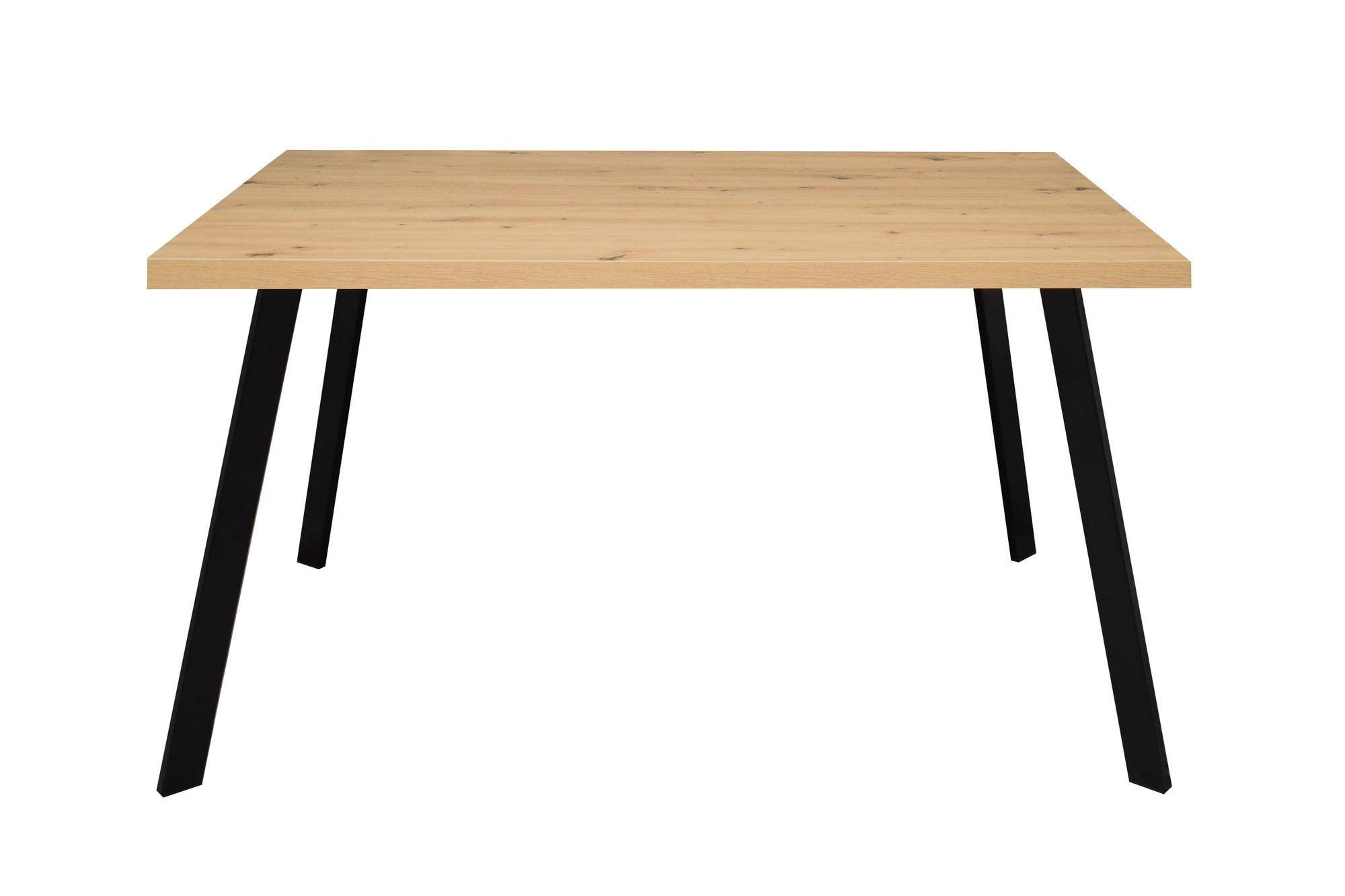 ESSTISCH rechteckig Ediva 1 180 x 90 x 75 Esszimmertisch Schwarz/Asteiche - Naturfarben, Metall (180/90/75cm) - 58aufmkessel