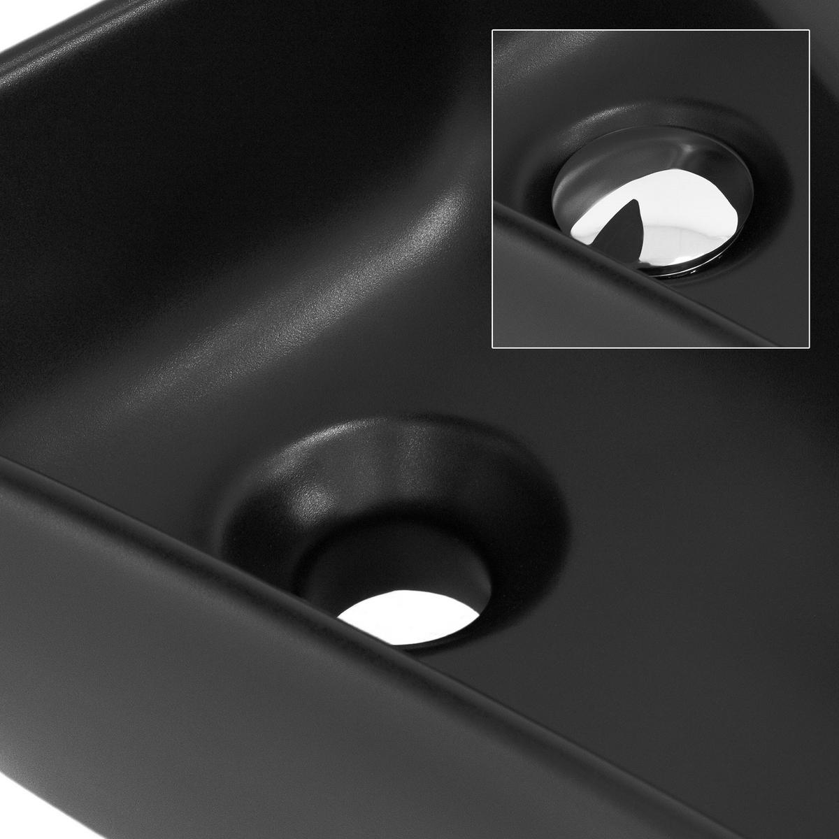 WASCHBECKEN - Schwarz, Keramik (27/13/45cm) - ML-DESIGN