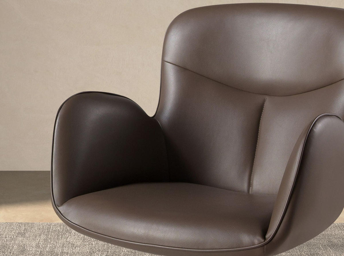 STUHL aus Kunstleder 60/65/90 cm - Dunkelbraun/Braun, Leder/Textil (60/90/65cm) - ANGEL CERDA