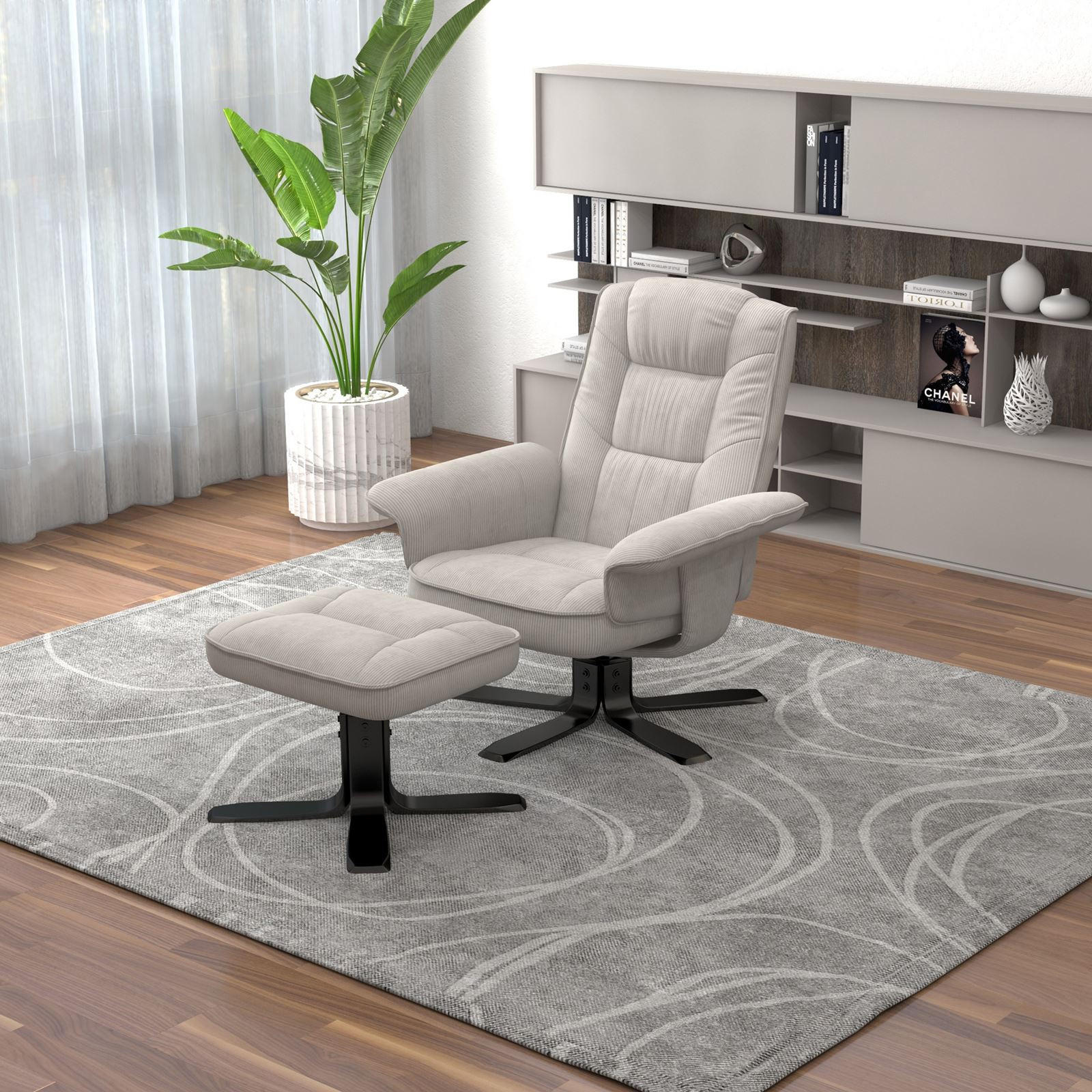 RELAXSESSEL CHARLY - Schwarz/Weiß, Textil (76/87/61cm) - IDIMEX