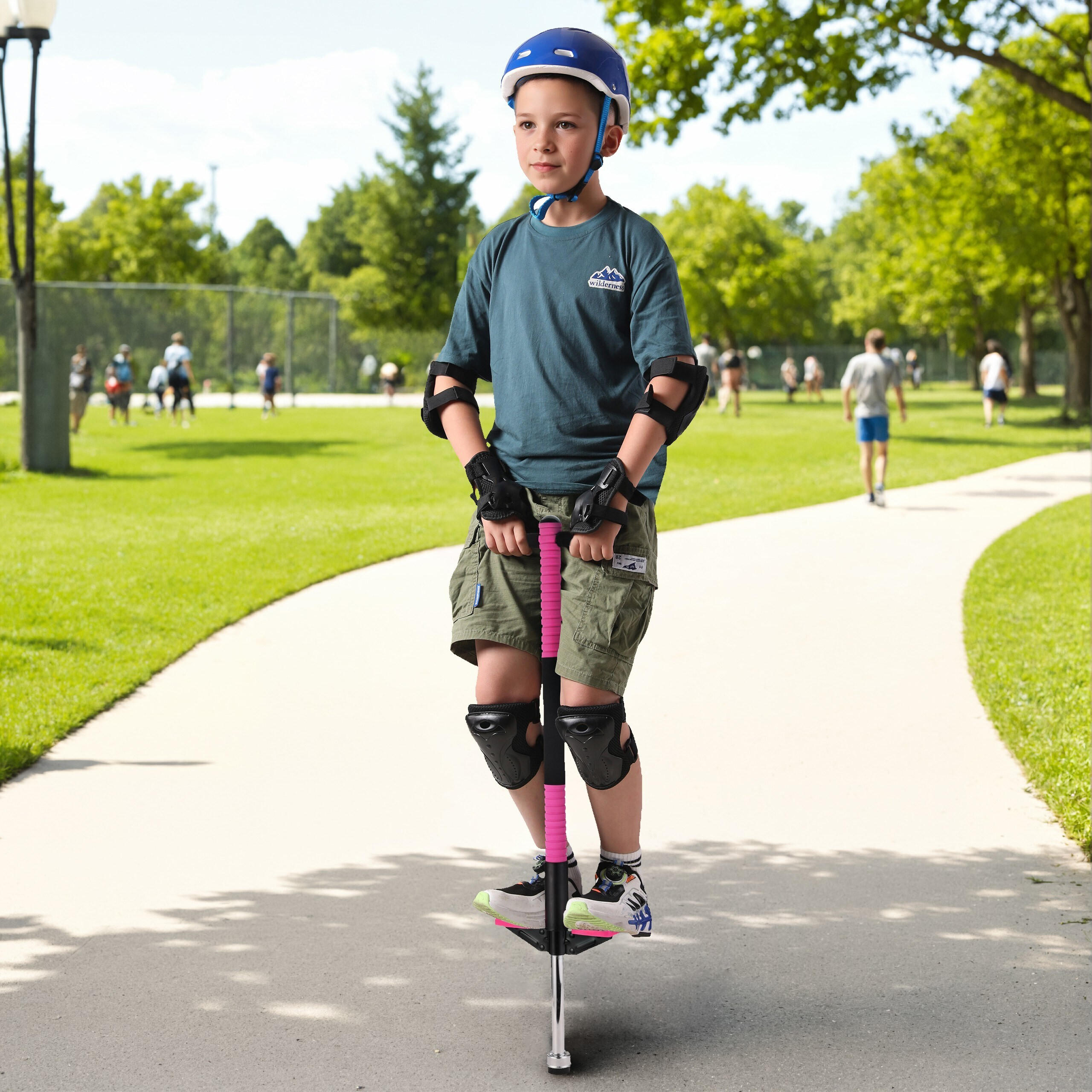 POGO-STICK - Rosa, Kunststoff/Textil (24/6cm) - Relaxdays