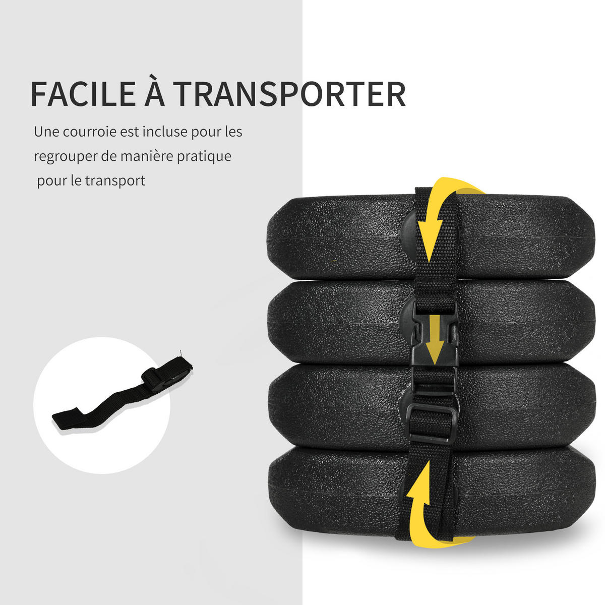 BESCHWERUNGSSET DE-12605 Ø22/5,5 cm 4er-Set 3 kg/Stück mit Stiften - Schwarz, Kunststoff (22/5.5/22cm) - ComfortXL