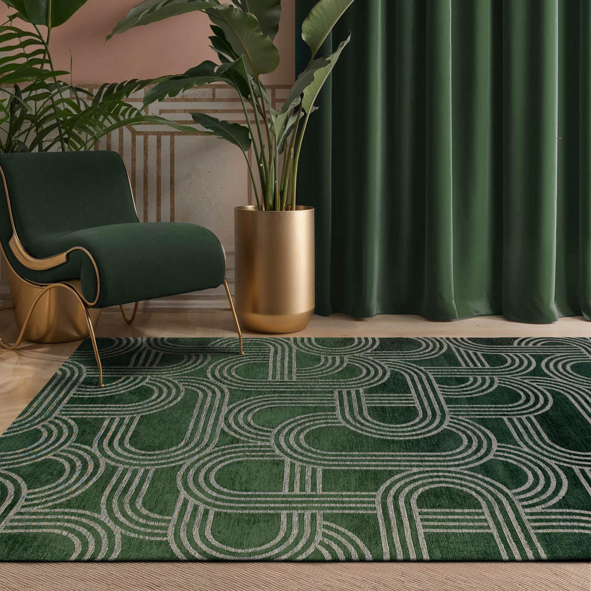 TEPPICH Disco Green Dream 170/240 cm - Grün, Textil (170/240cm) - Lola&Moi