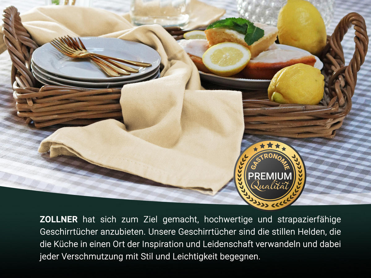 GESCHIRRTÜCHER, 5er-Set, 50x70 cm, 100% Baumwolle, Braun - Beige, Textil (50/70cm) - Zollner