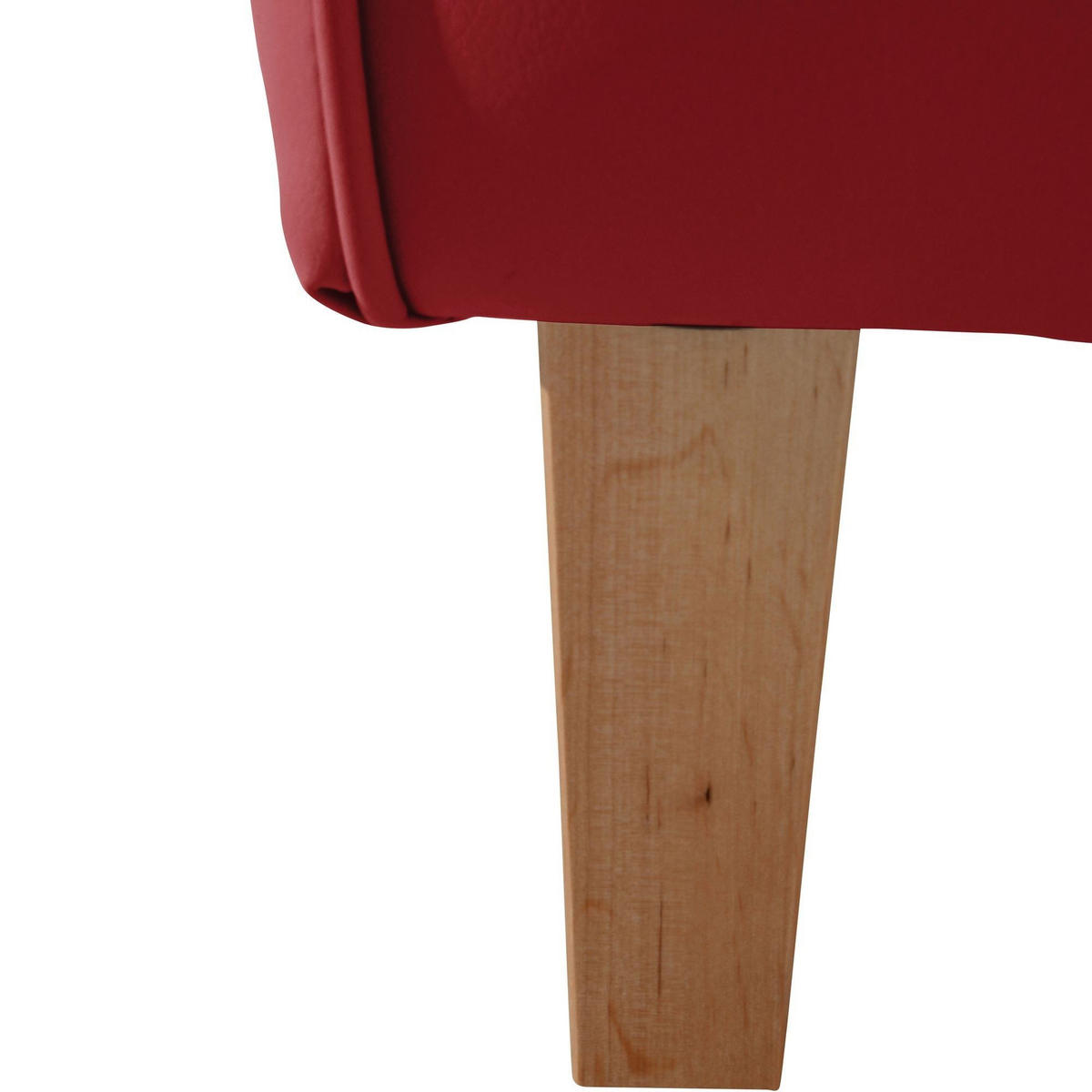 OHRENSESSEL Karlen Bezug Kunstleder Buche natur / chili - Rot/Buchefarben, Kunststoff (86/103/77cm) - 58aufmkessel