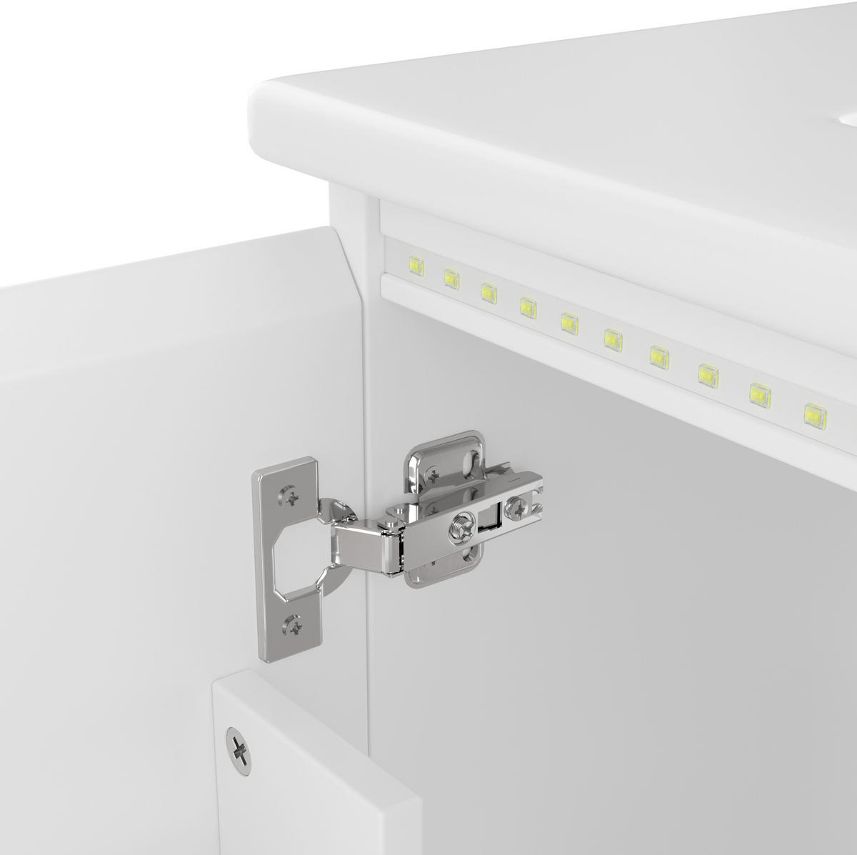 WASCHTISCHKOMBI 76/46/50 cm wandhängend in Weiß mit LED-Sensorlicht - Weiß, Holzwerkstoff (76/50/46cm) - BEAOK