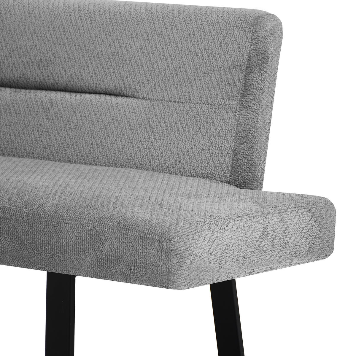 ECKBANK Cresto 212x173 cm, mit Metallbeinen, Egon-Stoff, Hellgrau - Hellgrau/Schwarz, Metall (212/173cm) - Beautysofa